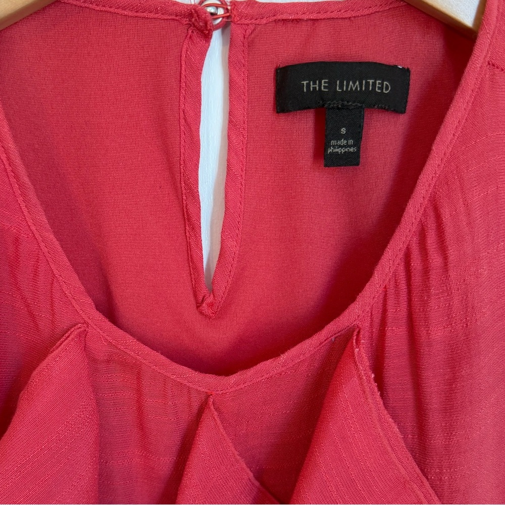 The Limited Women's Raspberry Pink Ruffle Sleeveless Blouse - Picture 8 of 9